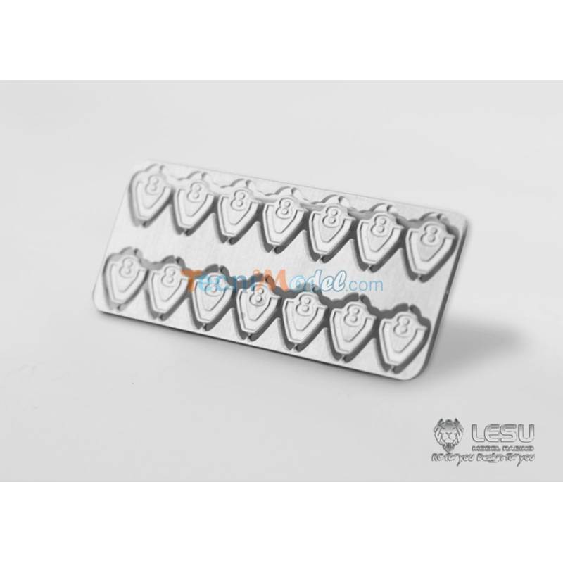 Set of 14 miniature Scania V8 logos in photoetched metal - Lesu ZK-K009