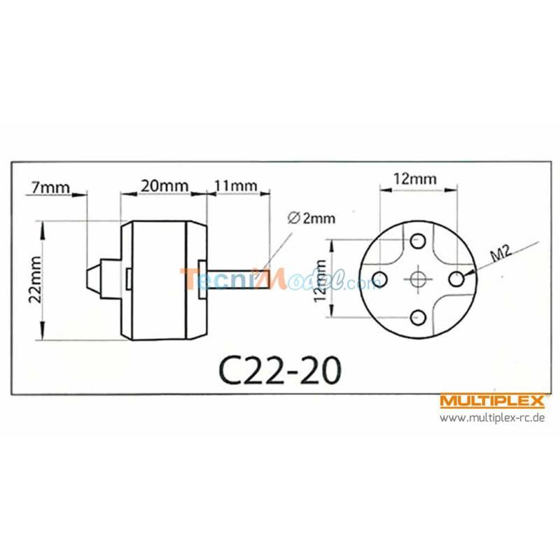 Multiplex ROXXY Brushless Outrunner Motor C22-20-1330kV NAVY