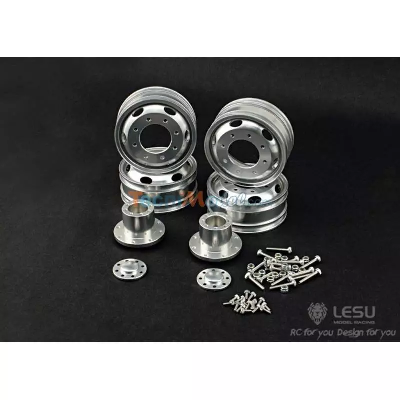  Paire de jantes alu arrières pour camions rc Tamiya Lesu W-2010