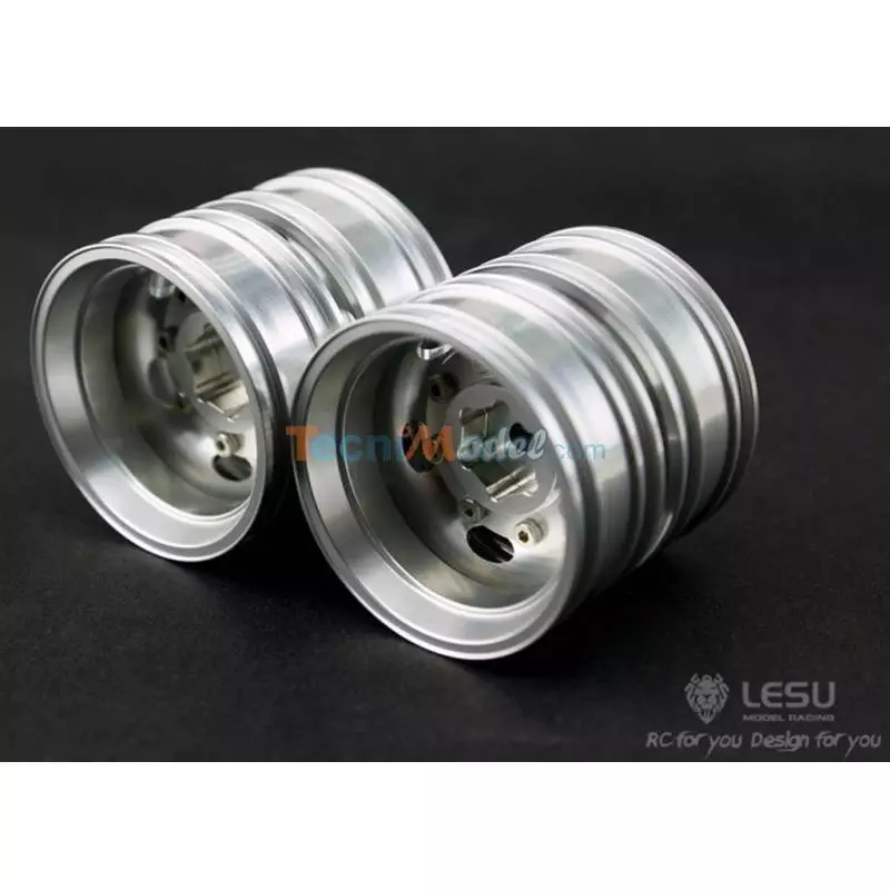  Paire de jantes alu arrières pour camions rc Tamiya Lesu W-2010