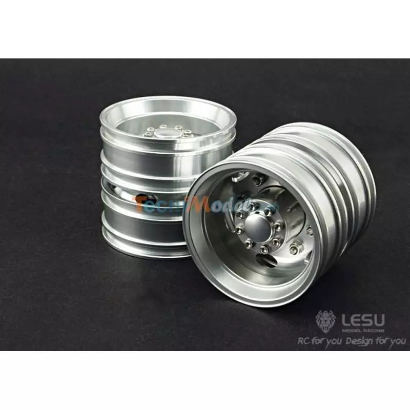 Paire de jantes alu arrières pour camions rc Tamiya Lesu W-2010