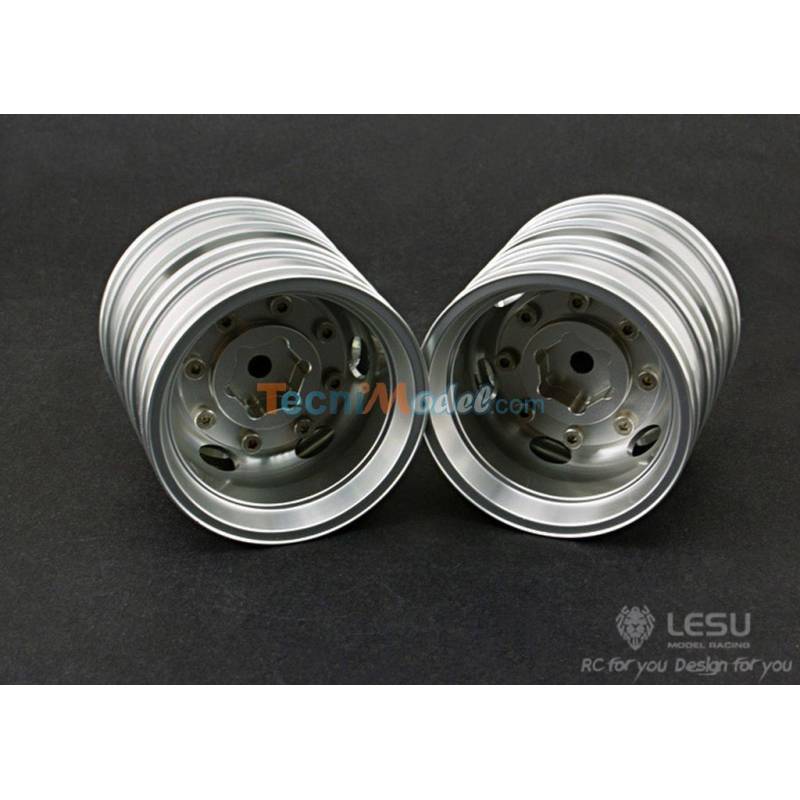  Paire de jantes alu arrières pour camions rc Tamiya Lesu W-2010