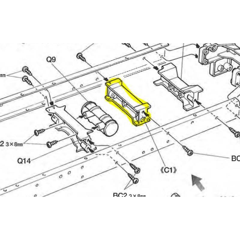 Traverse alu centrale (Remplace C1) Lesu L-1003
