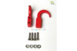 2 long red aluminium hooks
