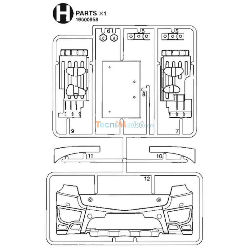 Grappe H Arocs 3363/3348/4151 (pare-chocs avant) - Tamiya 9000958