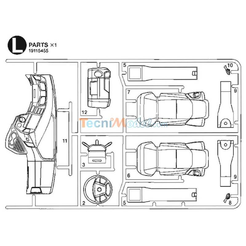 Grappe L intérieur de cabine Arocs 3363 ou 3348 1/14 Tamiya 9115455