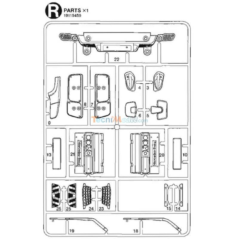 Grappe R Arocs 3363 pièces diverses Tamiya 9115459