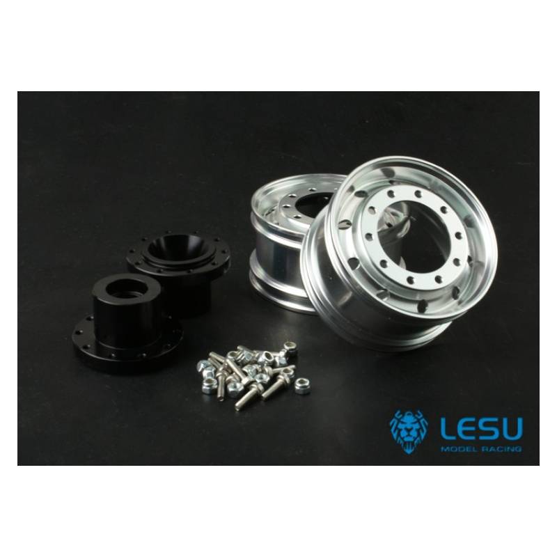 Pair of wide front aluminium wheels - LESU W-2013
