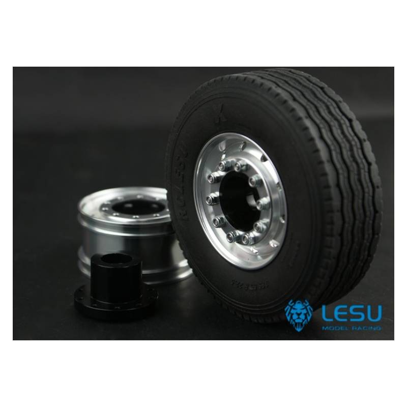 Pair of wide front aluminium wheels - LESU W-2013