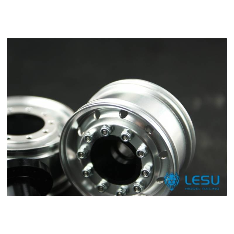 Pair of wide front aluminium wheels - LESU W-2013