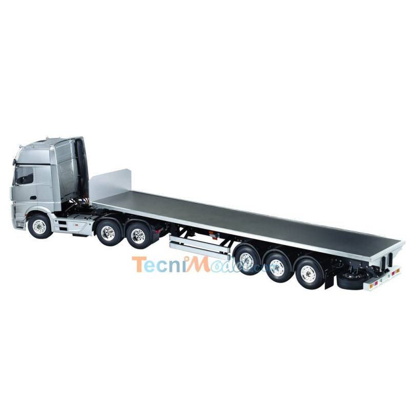 Semi-remorque plateau européenne 3 essieux 1/14 pour camion RC - Hercules Hobby 140403