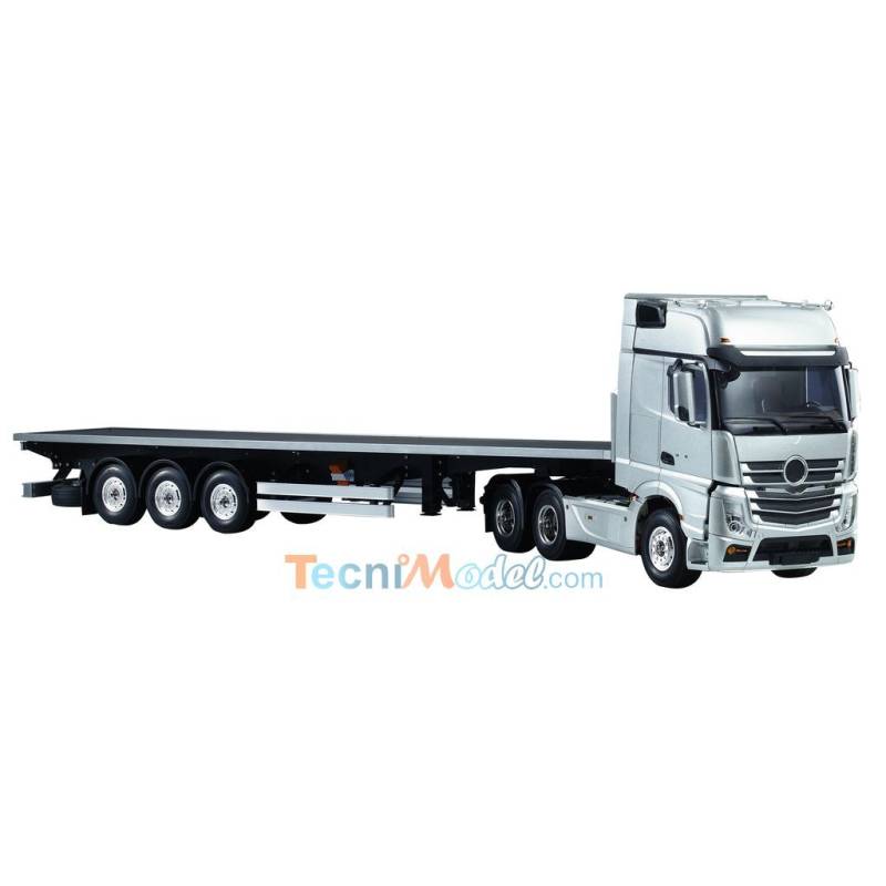 Semi-remorque plateau européenne 3 essieux 1/14 pour camion RC - Hercules Hobby 140403