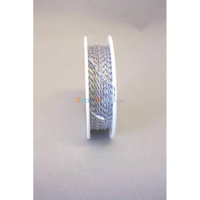 Fil d'écoute 0.5mm blanc bleu 20m
