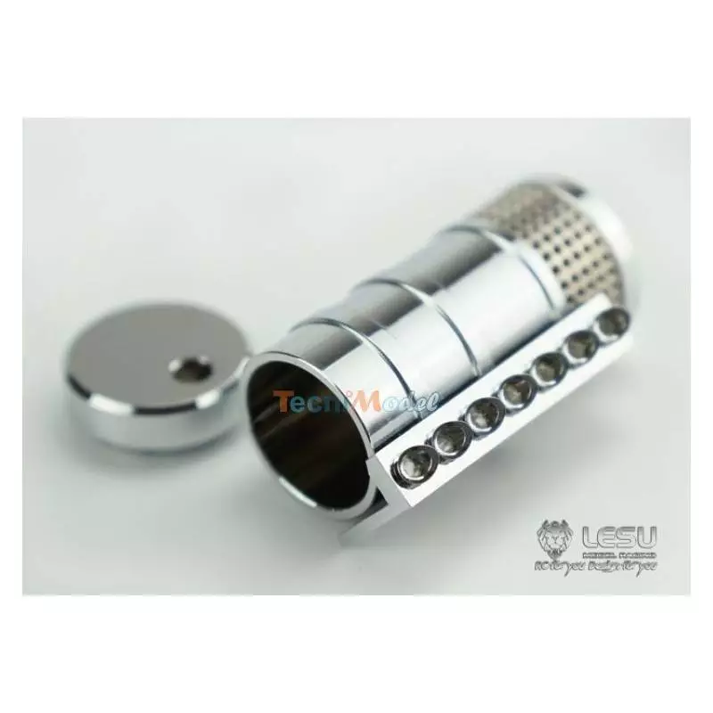 Pair of polished aluminum air filters for LESU rc trucks G-6067