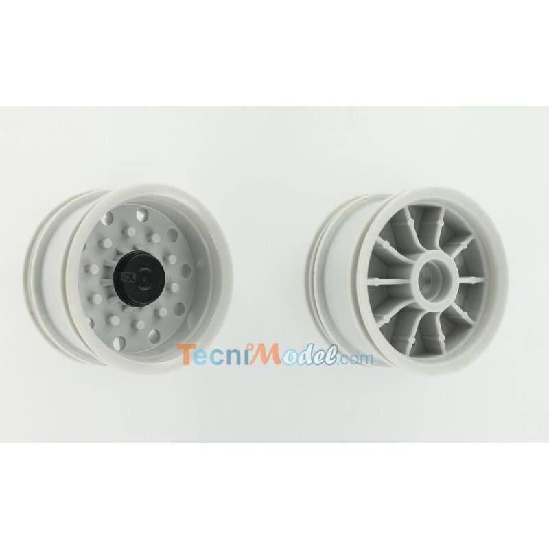 Paire de jantes larges en plastique gris clair pour remorques 1/14 - Carson 500907154