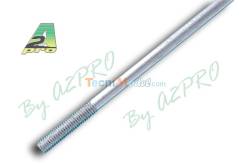 10 Tiges inox  2,1mm / 1 bout fileté M2,5 - 20 cm