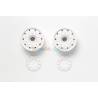 Pair of wide wheels (for ball bearings) in white plastic - Tamiya 56544