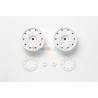 Jantes de remorque larges (avec hexagones) en plastique blanc - Tamiya 56543