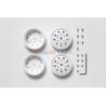 White plastic twin rear wheels