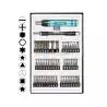 Ratchet screwdriver set with 49 miniature bits