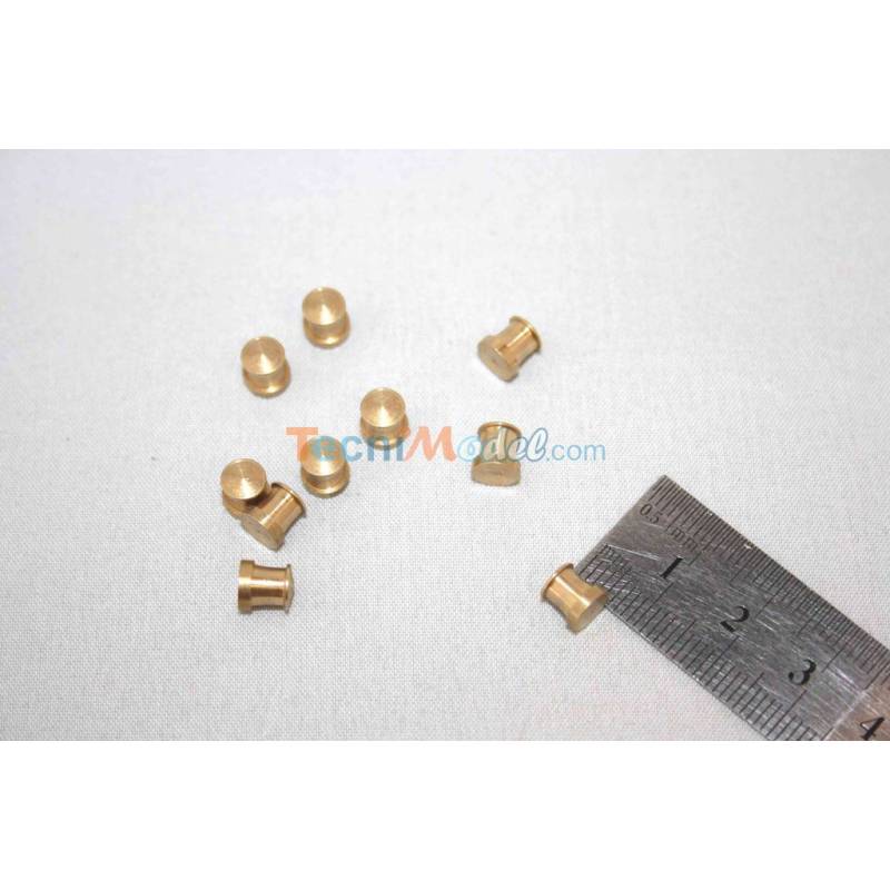 10 Cabestans Ø6 x 7mm en laiton