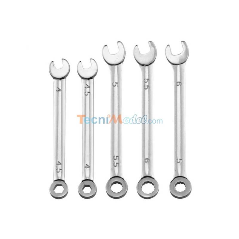Lot de 5 mini clefs plates mixtes 4.0-6.0mm