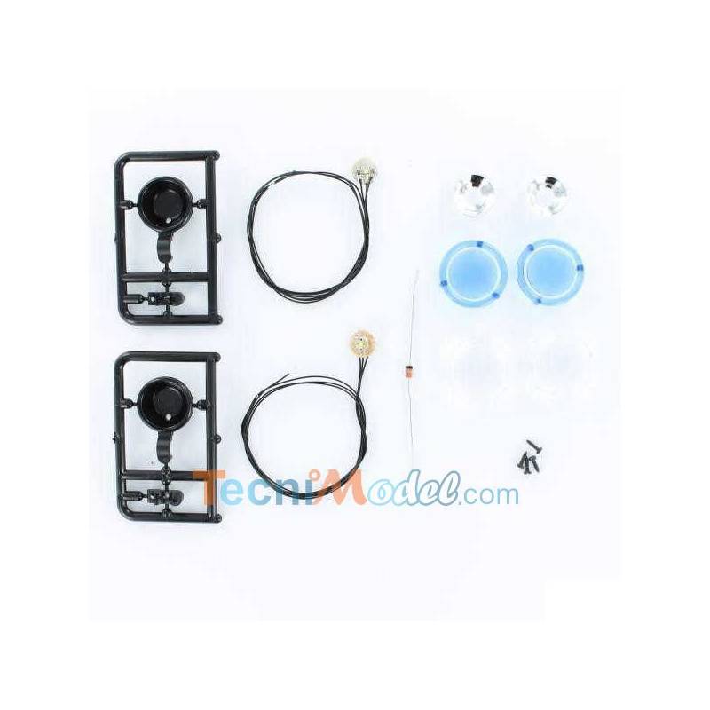 Hella round headlamps black "Angel Eyes" white light