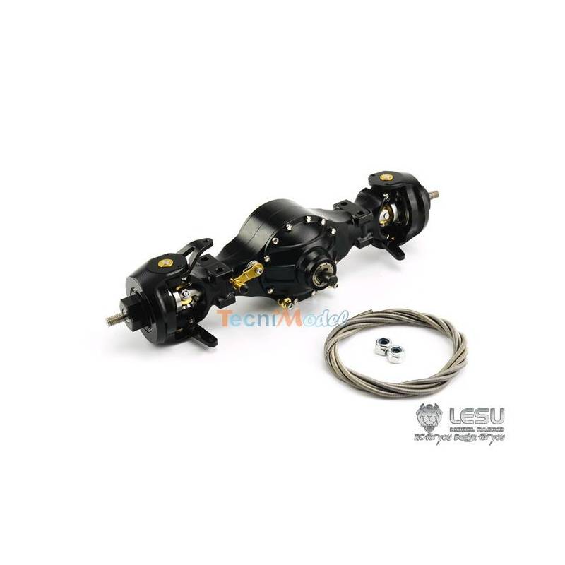Aluminium front axle with differential lock for trucks Tamiya Lesu Q-9006
