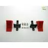 Pair of red wheel chocks
