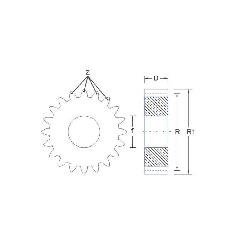 2 Pignons 18 dents module 0.5 Polyamide