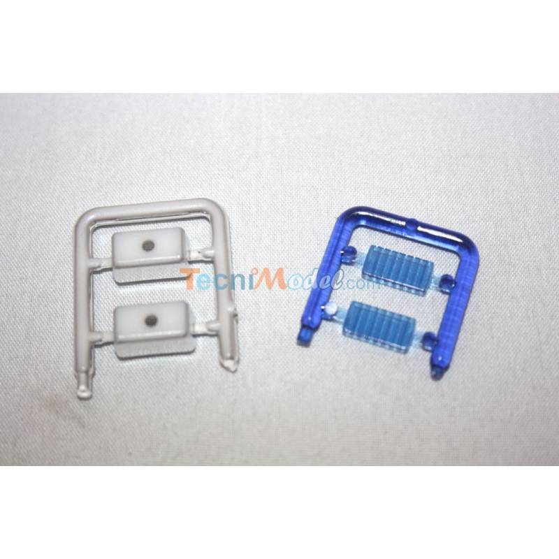 2 Feux rectangulaires chromés 12x7mm avec vitres bleues - Veroma 216988