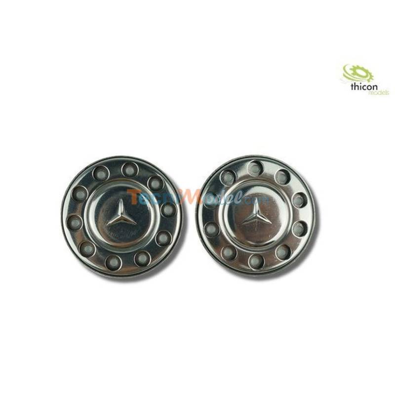 Paire de cache-moyeu en inox