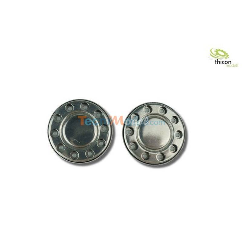 Paire de cache-moyeu en inox