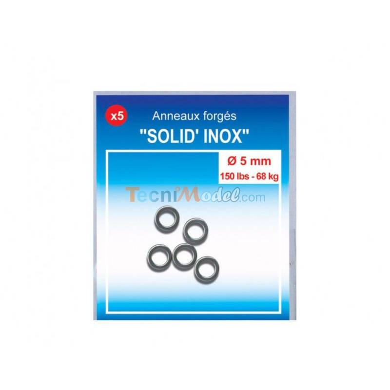 5 Anneaux forgés Inox Ø7 mm 36kg
