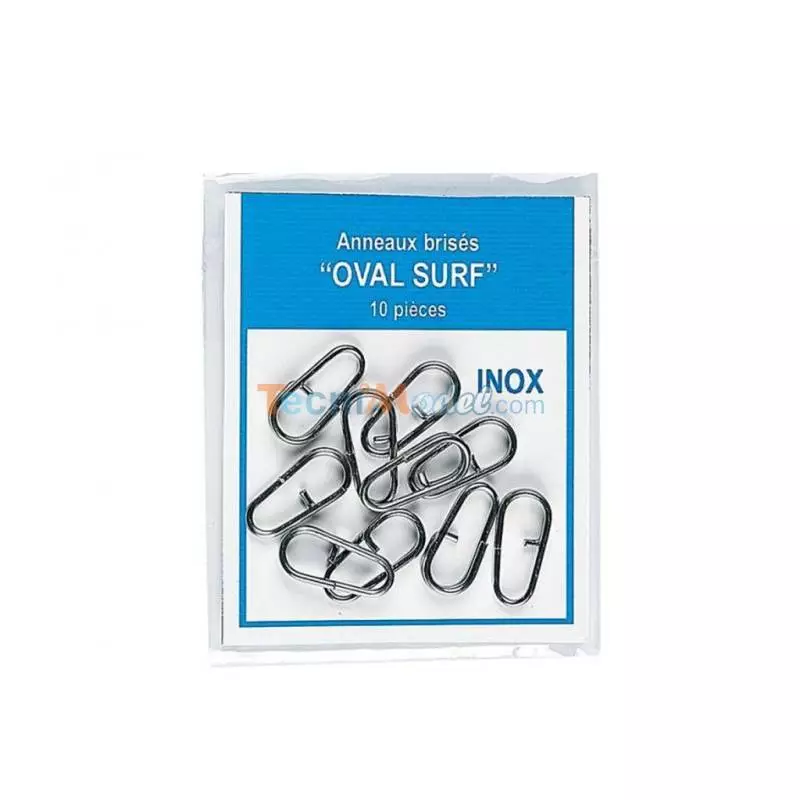 ANNEAUX OVAL-SURF 16 MM - inox - Pochette de 10