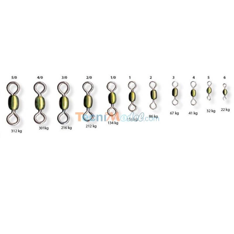 5 SUPER BERKELEY STAINLESS STEEL swivels - N°6 Length: 14mm