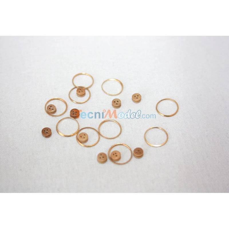 10 Caps De Mouton Ø5mm en bois clair avec attache