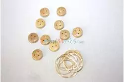 10 Caps De Mouton Ø10mm en bois clair avec attache