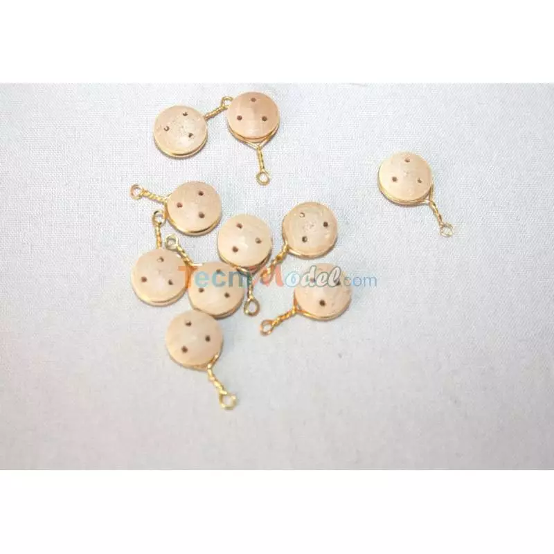 10 Caps De Mouton Ø12mm en bois clair avec attache Aero-Naut 528112