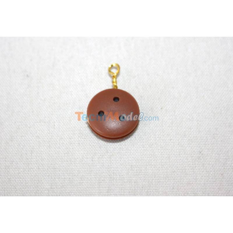 10 Caps De Mouton Ø10mm en bois brun avec attache