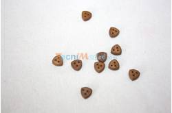 10 Caps De Mouton en bois brun 7mm