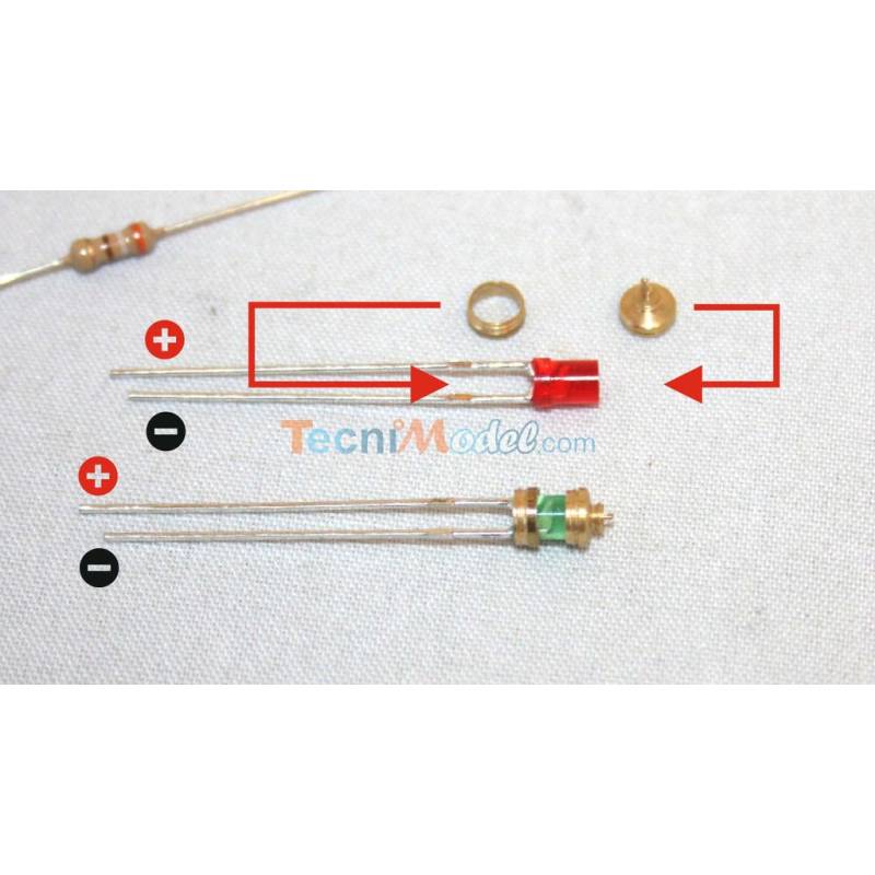 Feux de navigation 360° Rouge/Vert Ø4x6mm avec leds GRAUPNER SZ1011.4