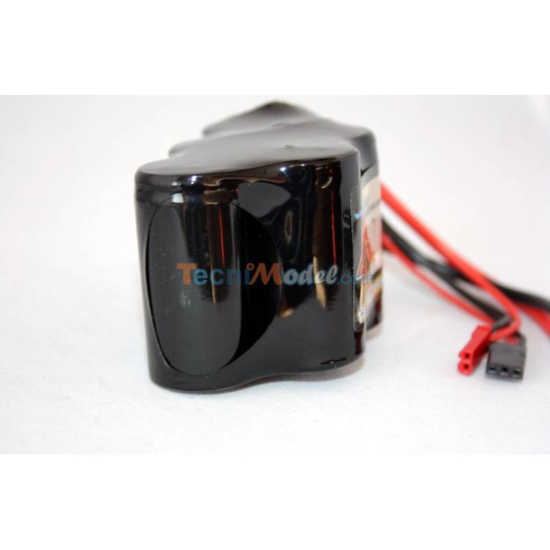Batterie Nimh 6v 4600mAh avec prises Tamiya + JR + Bec, format quinconce
