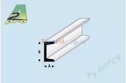 1 Profilé plastique en U 2.5mm 1m Raboesch 412-53