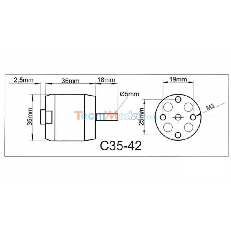 Moteur Brushless ROXXY Outrunner C35-42-1100kV