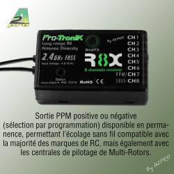 Récepteur 8 voies R8X pour radios PTR-6A - Pro-Tronik 70218