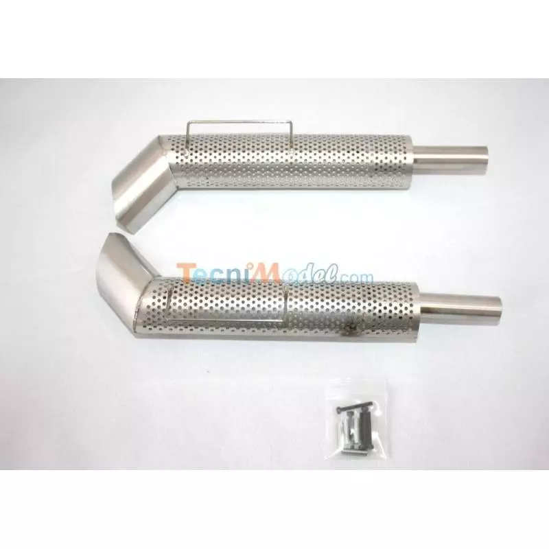 2 Vertical Metal Exhausts for 1/14 RC Trucks - LESU G-6038-B