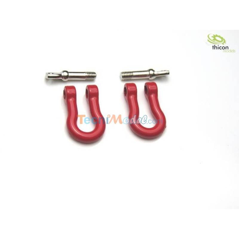 2 mini manilles rouges en métal