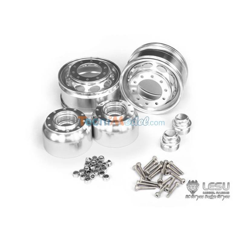 Pair of wide front aluminium wheels LESU W-2016-B