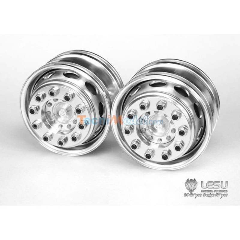 Pair of large front aluminum rims for bearings - LESU W-2018-B